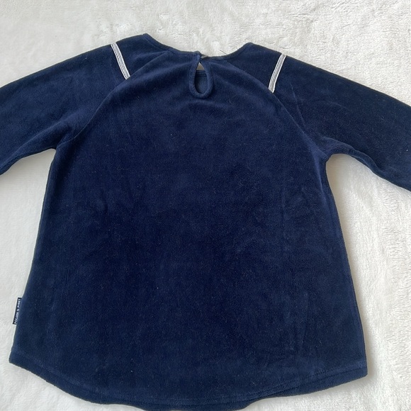 Polarn O. Pyret navy terry top w silver detail - Picture 7 of 7